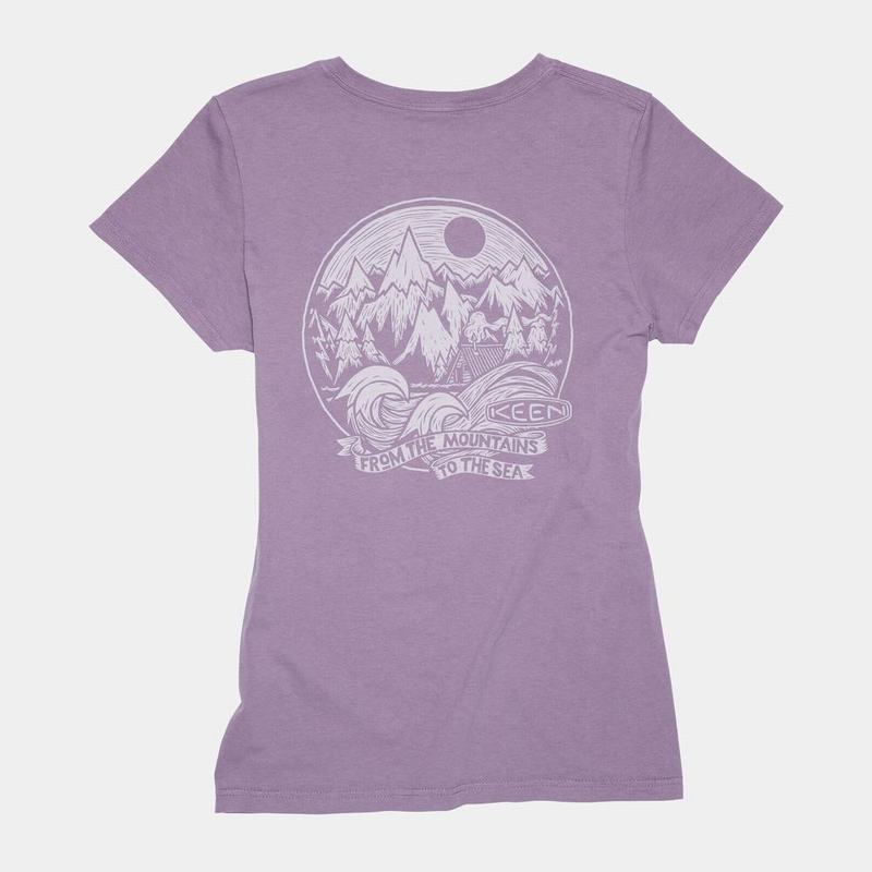 Keen Mountains To Sea' Womens T-Shirts Purple NZ Sale (5647-NHGRC)